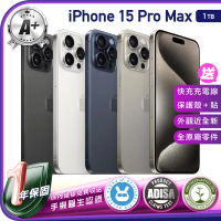 Apple A+級福利品 iPhone 15 Pro Max 1T 6.7吋（贈充電線+玻璃貼+透明殼）
