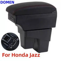 For Honda Jazz Armrest box For Honda Fit Jazz 3 Car Armrest 2014-2020 2015 2016 2017 2018 2019 Arm Storage box car accessories