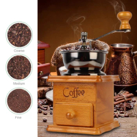 With Ceramic Millston Spice Burr Mill Retro Style Stainless Steel Handle Wooden Manual Coffee Bean Grinder Coffee Utensils