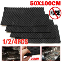 50x100cm 20MM Car Sound Proof Cotton Waterproof Auto Soundproofing Noise Control for Door And Front Cover Trunk Lid Hood Ceiling