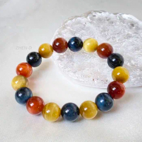 ZHEN-D Jewelry Natural Candy Color Tiger Eye Stone Gemstone Beads Bracelet Colorful Red Blue Gold Beautiful Gift for Friend Girl