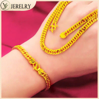 Kalung Boss Fortune, Kalung Gelang, Saiz 6mm, Set untuk Lelaki dan Wanita Rantai Barang Kemas Jewelr