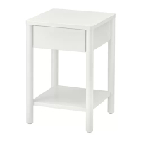 TONSTAD 床邊桌, 淺乳白色, 40x40x59 公分