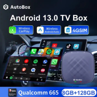2024 Autobox Best Android 13 CarPlay Ai Box QCM6125 6625 8-Core Wireless Android Auto CarPlay TV Box For TV Streaming 64G 128G