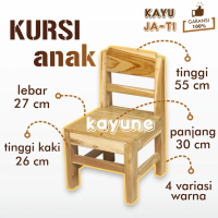 Bangku Kursi Anak Belajar Sekolah TK PAUD Minimalis Material Kayu Jati Solid - kayune -