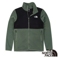 【The North Face】男新款 拼接保暖立領抓絨外套.夾克/機能性運動衫/4NA3-NYC 綠色