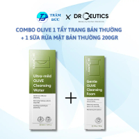 DrCeutics [Combo làm sạch] Tẩy trang Olive DrCeutics Ultra-mild 500mL và Sữa rửa mặt DrCeutics Nữ Sk