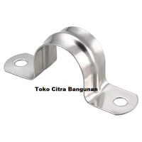 Perbuah Klem Pipa Stainless M12 Saddle Clamp Penjepit Tiang 1/2 inch