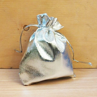 A3979 銀束口袋-中 抽繩袋 喜糖袋 首飾袋 禮物袋 婚禮包裝 禮品包裝袋 銀色 過年 結婚 贈品禮品