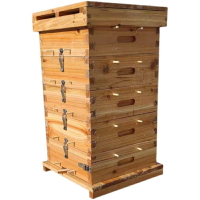 養蜂箱 中蜂蜂箱 煮蠟蜂箱 蜜蜂巢蜜格子箱土養箱五層全套養蜂工具內徑27.5厚兩公分快遞『XY36972』