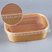 20 Pcs Disposable Lunch Box Lunch Box Containerss With Lidss Storage Boxes Light Go Takeaway Out Kraft Paper with Lid