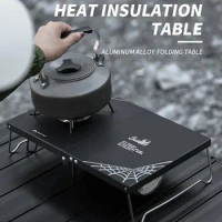 Mini Camping Table Foldable Outdoor Stove with Heat Gas Stove Holder Compatible SOTO ST-310 / ST330 / CB-JCB / TRB250