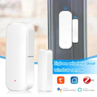 Tuya Zigbee/WiFi Smart Door Sensor Window Door Open Closed Detectors Smart Home Smart Life Remote Control Via Alexa