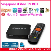 Singapore tv box 2024 iFibre cloud GK6 4gb 32gb android tv box BT 5.1 dual wifi Malaysia tv box PK iFibre cloud i9 plus