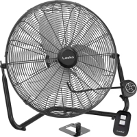 High-Velocity Fan for Floor or Wall Mount Use: 3 Powerful Speeds, Remote Control, 20 Inches, Black