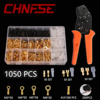 Crimping Tool kit Pliers Set SN-48B Wire Crimping Jaw Terminal Ferrule Crimper Hand Tools Electrcal Ratchet Receptacle