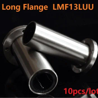 10pcs/lot LMF13LUU 13mm 13*23*61mm long round Flange linear ball bearings bushing 3D printer parts CNC router 13x23x61mm