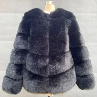 Fur New Patchwork Fur Coat for Women's Winter Fox Fur Style Commuting Fur Coat