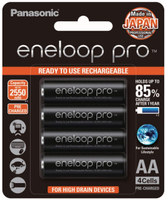 日本製 Panasonic 國際牌 eneloop pro 3號AA (大顆)  2550mAh低自放電池 4入裝送電池盒