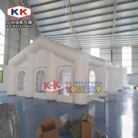 KK Factory 20x10m Giant PVC White Wedding Inflatable Tent With Zipper Windows Outdoor Use