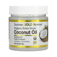 美國California Gold Nutrition有機初榨椰子油(油拔法),473毫升
