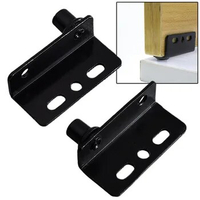 2Pcs Pivot Hinges Black Heavy Duty Concealed Shaft Door Hinges With Bushing For Wood Doors Drawers Furniture Cabinet Wardrobe