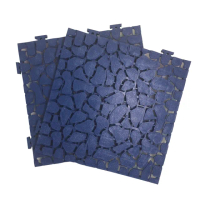 【特力屋】石紋組合地墊 浴室地墊 30x30cm 4入藍色