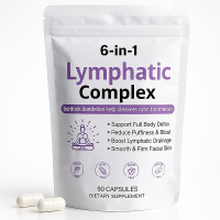 6 in 1 Lymphatic Complex Capsules – Lymphatic drainage with Burdock Dandelion Kelp Cleavers for Redu