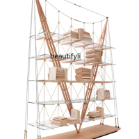 Italian Sailing Bookshelf Italian Minimalist Designer Art Shelf Log, Designed by a Maestro