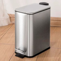 窄身垃圾桶 腳踏式 夾縫垃圾筒 廚房廁所 5L 帶蓋收納桶- 5L砂光 均碼