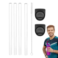 Straws With Cleaning Brush Kit For Owala FreeSip Water Bottle Top Lid Water Bottle Top Lid Replacement Parts For Owala FreeSip