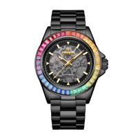 【RICHARD RICH】愛時 RR 海軍上將系列 暗夜黑彩鑽圈縷空錶盤自動機械不鏽鋼腕錶