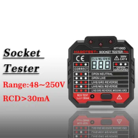 Socket Tester Digital Plug AC Voltage Detect RCD Test Detector EU Ground Zero Line Polarity Phase Check