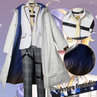 COS-HoHo Anime Vtuber Nijisanji Aster Arcadia Game Suit Gorgeous Handsome Uniform Cosplay Costume Halloween Party Outfit