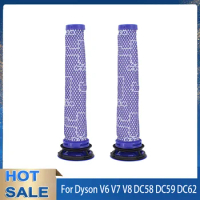 2pcsPre Filter Replacements for Dyson V6 V7 V8 DC58 DC59 Absolute Motorhead Total Clean Cordless Vacuum Cleaner,Part # 965661-01