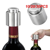 10/20/30PCS Wine Bottle Stopper Preserve Wine Stainless Steel Kitchen Tool Gift High-quality Wine Saver Great For Parties Bar
