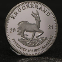 2021 South Africa 1 oz Silver Krugerrand Coin Africa Animal Commemorative Silver Plated Coins