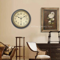 12 Inch Retro Wall Clock, Vintage Antique Wall Clocks Battery Operated, Silent Wall Clocks for Livingroom decor