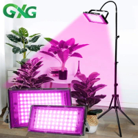 220V LED Grow Light Full Spectrum Waterproof Phytolamp for Plants 50W/100W/200W Plant Flood Light With Stand for Greenhouse Tent