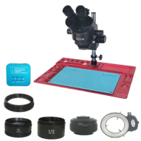 3.5X-90X Trinocular Stereo Microscope+38MP 2K Video USB HD Microscopio Camera +Aluminum Table Soldering PCB Jewelry Repair Kit