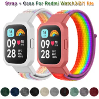 Nylon Loop Bracelet+ Case For Redmi Watch 3 Smart Watch Band Replacement Strap For Redmi Watch 1/2/Mi Watch Lite Wristband Cover
