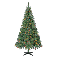 6.5-Ft Pre-Lit Madison Pine Artificial Christmas Tree Holiday Decor with Lights Stand 600 nch Tips Christmas Trees