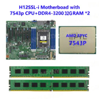 FOR Supermicro H12SSL-i Motherboard +AMD EPYC 7543P 2.8GHz 32C/64T CPU Processor +2pcs*32G=64G RAM Memory DDR4 3200mhz REV2.0
