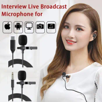 Mini Portable For Live Broadcast Noise Reduction Microphone Usb Cable Clip On Microphone Computer Recording 3.5mm Microph MKF003