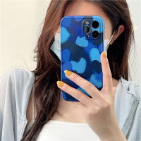 手機殼 ● 藍色渲染油畫愛心適用iPhone13promax蘋果12手機殼11矽膠x xr女8p
