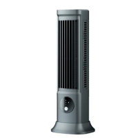 Desktop Bladeless Fan Silent Table Tower Fan Portable Air Conditioner USB Rechargeable 3 Speeds (Black)