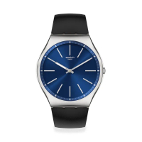 【SWATCH】Skin Irony 超薄金屬系列手錶 FORMAL BLUE 42 男錶 女錶 瑞士錶 錶(42mm)