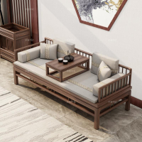 家具 新中式實木老榆木茶桌椅組合臥塌沙發椅羅漢床小戶型客廳套裝家具