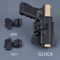Tactical Glock17 19 Beretta M92 Colt 1911 IMI Gun Holster Airsoft Pouch Hunting Pistol Gun Bag Case With Magazine Pouch