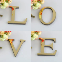 10CM 3D Mirror Letters Wall Stickers For Home Decor Gold Decal Acrylic For Logo Name Alphabet English Letter Art Mural Decor